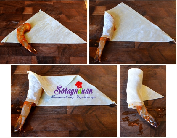 Váng đậu cuộn tôm chiên giòn