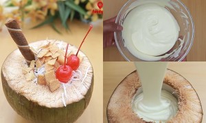 Xanh mượt với bánh crepe dừa tươi ngon tuyệt hảo cứ ra là hết