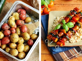 Xiên nướng rau củ hấp dẫn cho ngày chay