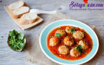 Xíu mại chiên xốt cà chua hấp dẫn