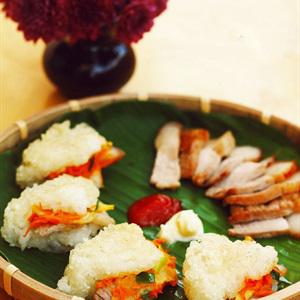 Cách làm xôi chiên kẹp thịt ba chỉ