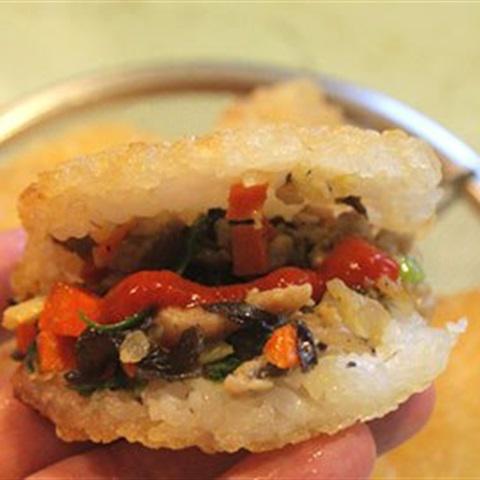 Cách làm xôi chiên kẹp thịt