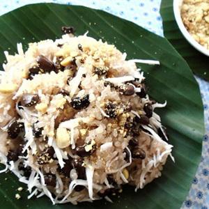 Cách làm xôi đậu đen dừa nạo