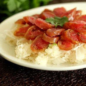 Cách làm xôi dừa lạp xưởng
