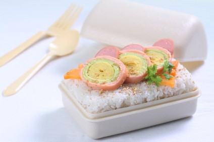 Xôi dừa trứng cuộn