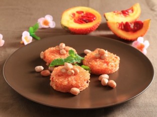 Xôi gấc đậu phộng