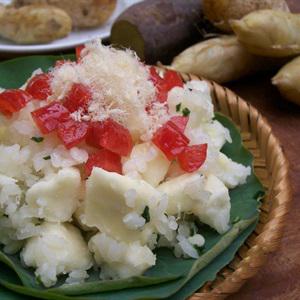 Cách làm xôi khoai mì với lạp xưởng