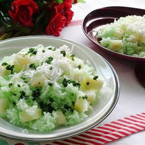 Cách làm xôi lá dứa khoai mì