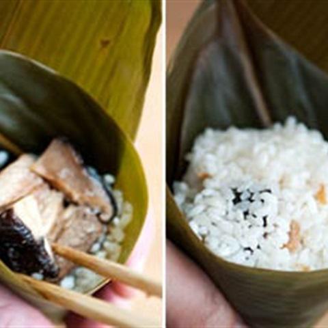 Cách làm xôi mặn gói lá