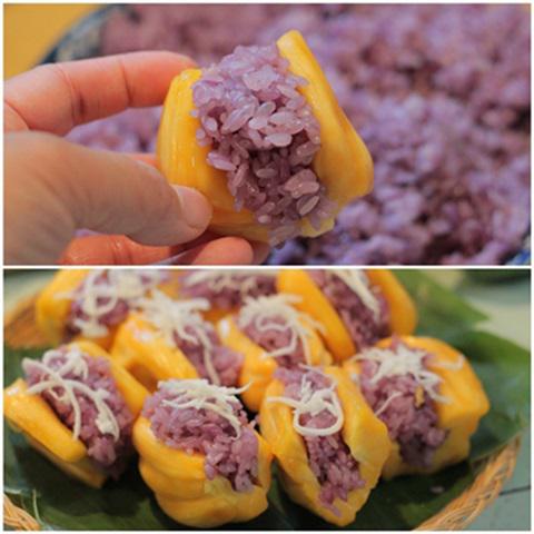 Cách làm xôi mít lá cẩm