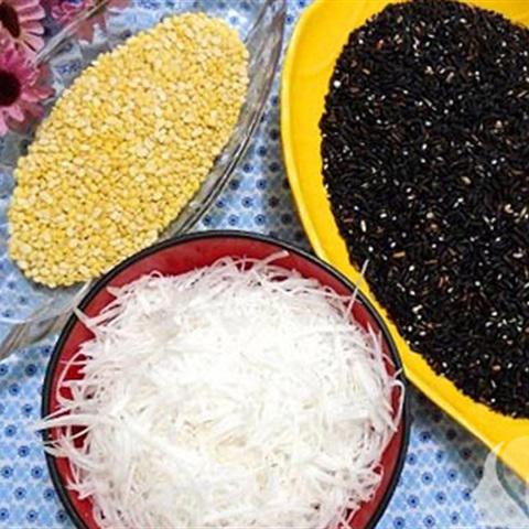 Cách làm xôi nếp than đậu xanh