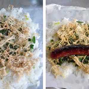 Cách làm xôi ruốc lạp xưởng nướng