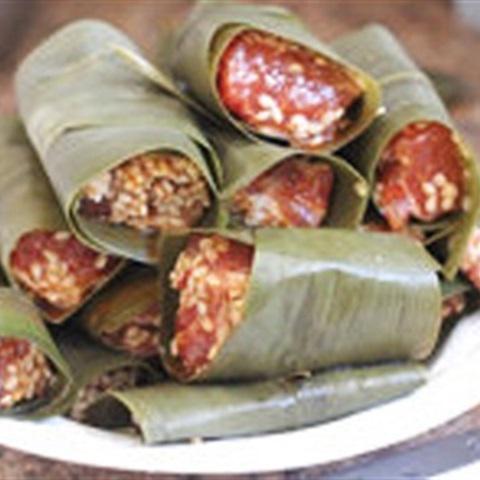 Cùng làm xôi sườn gói lá