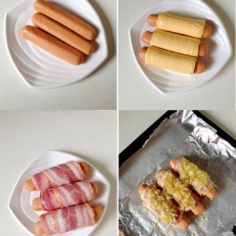 Cách làm xúc xích cuộn thịt xông khói